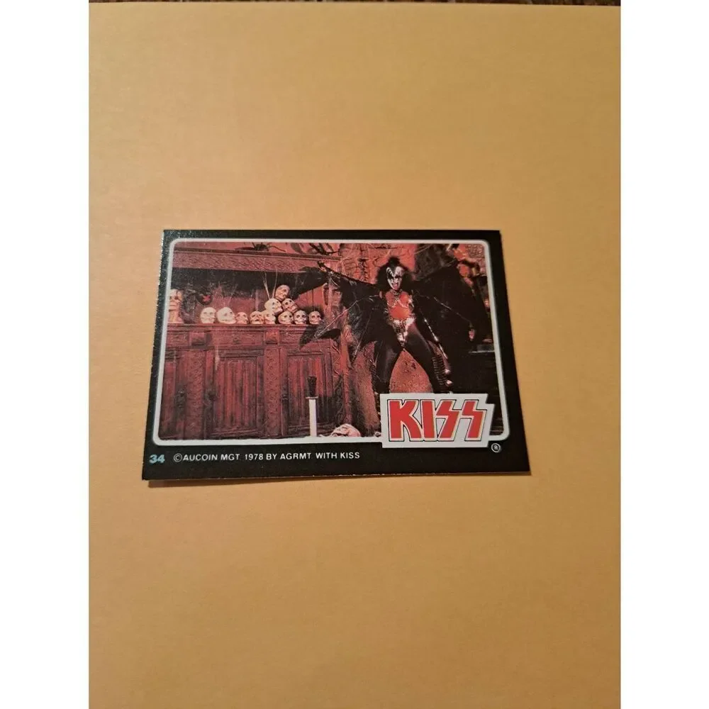 Vintage 1978 Aucoin Management AGRMT KISS Trading Card No 34 Collectible Rock